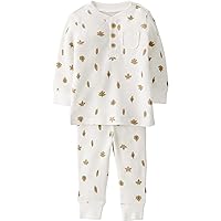 little planet by carter's unisex-baby 2-Piece Set Made With Organic Cotton, Ivory Leaf Print, 6 Months