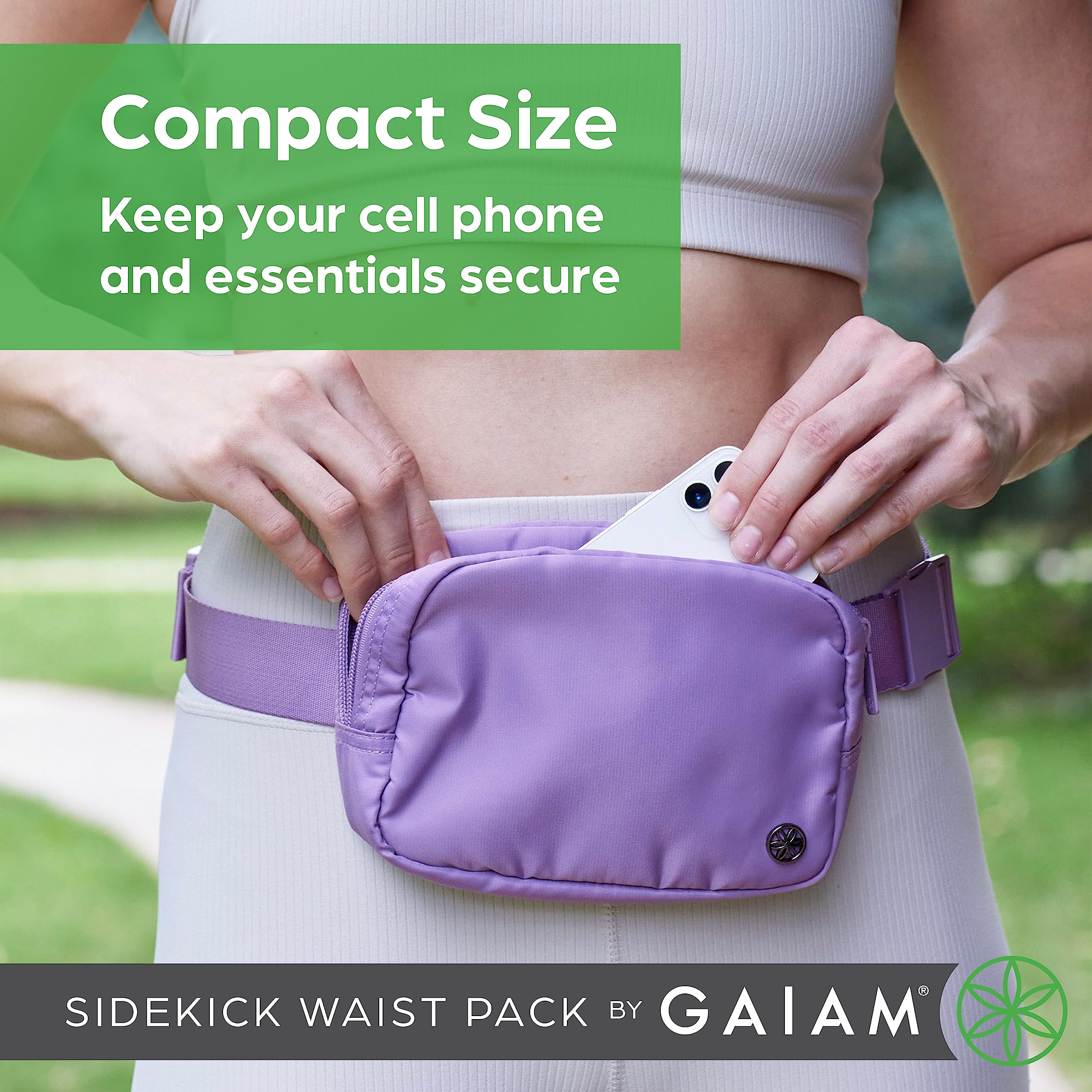 Gaiam Sidekick Waist Pack - Storage Belt Bag for Women And Men - Adjustable Belt With Lightweight Pouch For The Gym & Studio