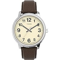 Timex Easy Reader Men's 43mm Leather Strap Watch