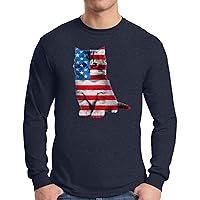 Awkward Styles Men's USA Flag Cat Long Sleeve T Shirt Tops Cute 4th of July Gift American Flag