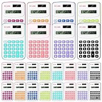 Hoteam 16 Pcs Pocket Size Calculator for Students Bulk Mini Handheld Calculator Basic Standard Calculators with Button Battery 8 Digit Display Calculator for Home Office School Kids Teacher, 8 Colors