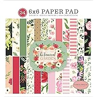Carta Bella Paper Company Botanical Garden 6x6 Pad paper, pink, green, black, red, cream