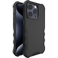 Smartish® iPhone 15 Pro Protective Magnetic Case - Gripzilla Compatible with MagSafe [Rugged + Tough] Heavy Duty Grip Armored Cover w/Drop Tested Protection for Apple iPhone 15 Pro - Black Tie Affair