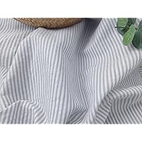 Ramie Cotton Nylon Stripe Fabric with Subtle Seersucker Effect 2444 Blue