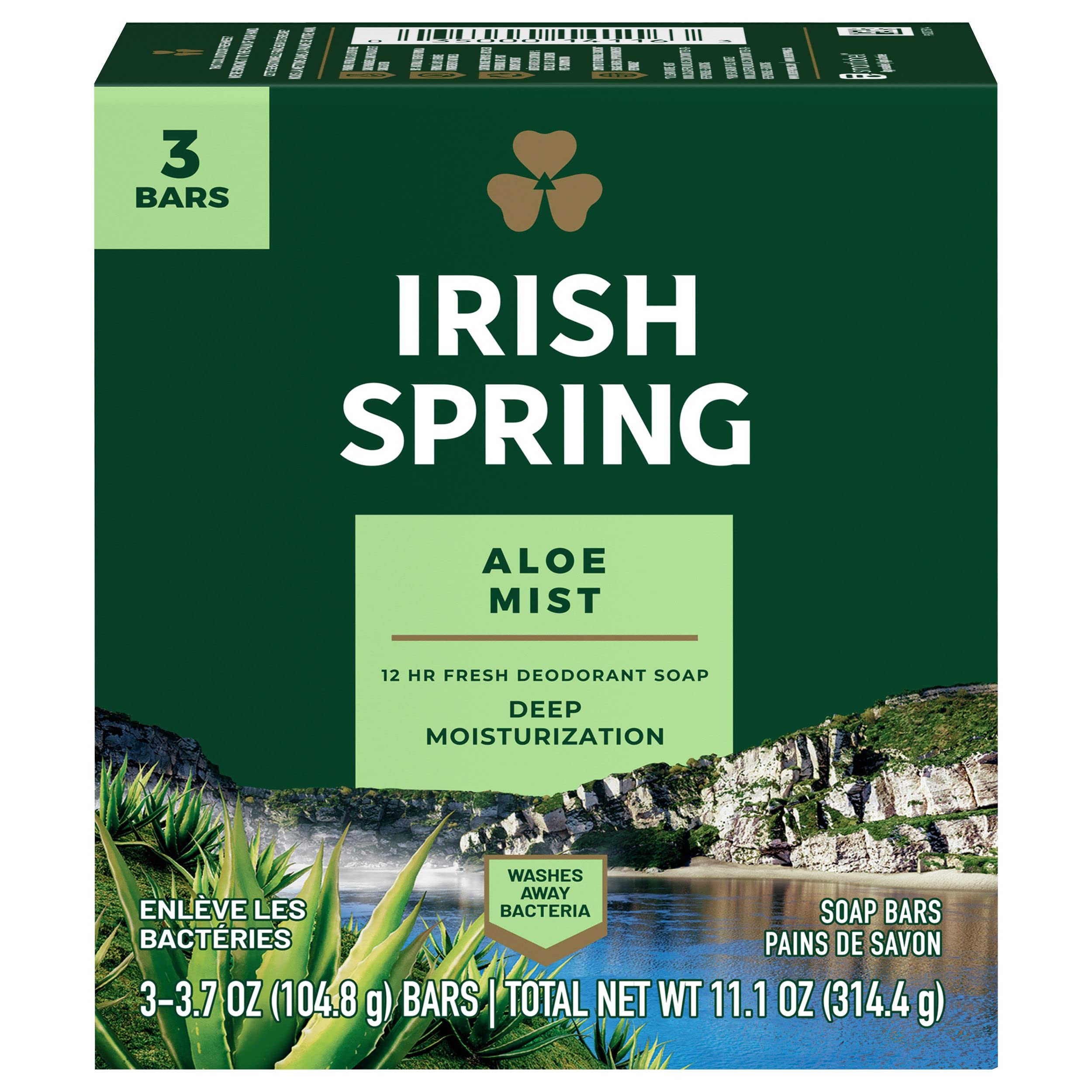Irish Spring Irish Spring Aloe Deodorant Soap Bar, 3 Ea, 3count