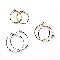 Small Hoop Earrings Your Choice Solid 925 Sterling Silver 14k Yellow or Rose Gold Fill Handmade Little Sleeper Hoops 1 Pair Hypoallergenic Perfect for Sensitive Ears