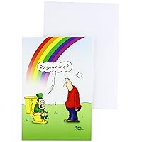 NobleWorks 5333 Rainbow Toilet Hilariousous St. Patrick's Day Paper Card with Envelope