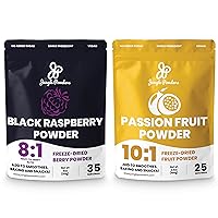 Jungle Powders Black Raspberry And Passion Fruit Powder Bundle 100% Natural Non GMO Vegan Friendly Extract For Baking Flavoring Cooking And Smoothies