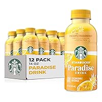 Starbucks Paradise Drink, Pineapple Passionfruit with Coconut Milk, 14oz Bottles (12 Pack)