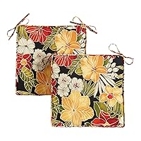 Outdoor 18-inch Square Reversible Seat Cushion, Aloha 2 Count
