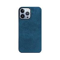 Alcantara Suede Phone Case Compatible with iPhone 13 Pro Max and Compatible with MagSafe - Blue