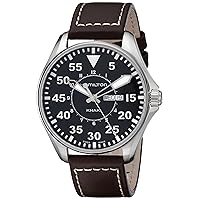 Hamilton Men's H64611535 Khaki King Pilot Black Watch with Brown Leather Band
