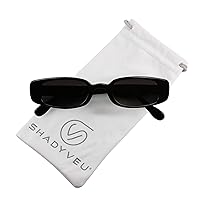 ShadyVEU Slim Classic Rectangular Sunglasses UV Protection 90’s Vintage Small Wide Retro Frame Fashion Shades