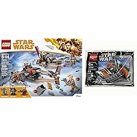 LEGO The War in The Stars Featuring Solo Story Battle Scenes for You to Recreate: Cloud-Rider Swoop Bikes 75215 & Snowspeeder 30384 Mini Bag 2 Items