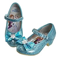 Shoes - Girls Mary Jane Flat Pump Strap with Bow - Character Princess Dress up Costume Flower School Party Slip on - Toddler/Little Kid
