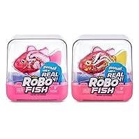 Robo Alive Robo Fish Series 2 (Hot Pink + Pink 2 Pack) by ZURU Robotic Swimming Fish Water Activated, Changes Color, Comes with Batteries, Amazon Exclusive,Multi,7165H
