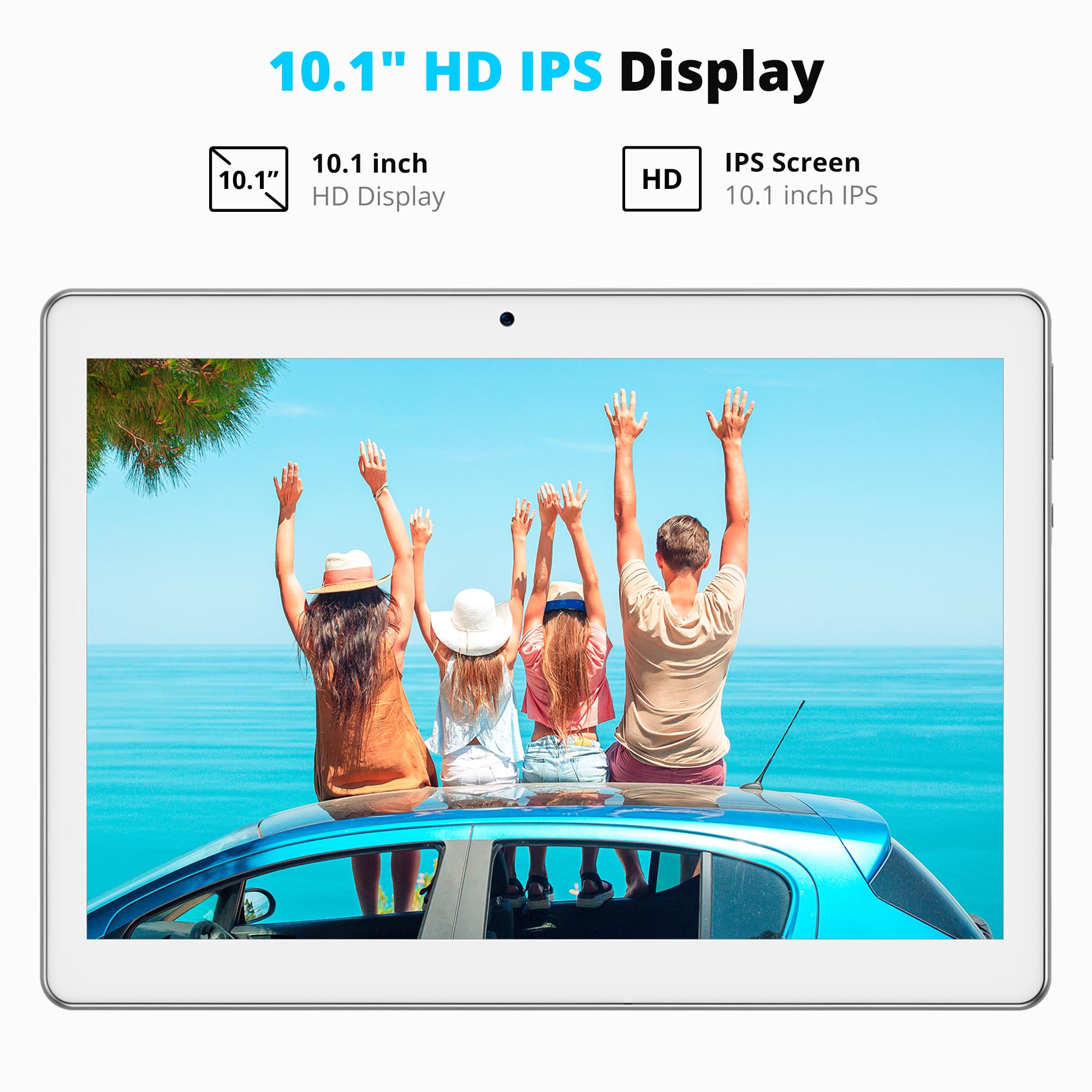 Notepad K10 Android Tablet 10 inch with 32GB Storage, 256GB Expandable Storage, Android 12 Tablet, Quad Core Processor, 10.1 inch IPS HD Display, 8MP Camera, 2.4Ghz & 5Ghz WiFi Tablet, Slvier