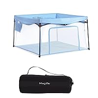 Ziggy Square Baby Playpen in Blue, Easy Set Up and Lightweight, Breathable Mesh Walls, Playpen for Babies and Toddlers