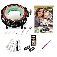 Addi Express King Size Knitting Machine Kit Extended Version with Manual Counter Includes: 46 Needles, Knitting Machine, Pattern Book, Express Hook, Replacement Needles, Stopper