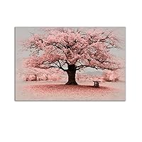 Startonight Acrylic Glass Wall Art - Pink Tree Decor - Glossy Artwork 24