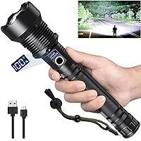 Lylting Rechargeable Flashlights High Lumens, 250000 Lumens Super Bright Led Flashlight with 5 Modes, Waterproof Flash Light Multifunctional Flashlights for Camping Emergencies