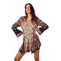 Free People Stevie Printed Tunic, Black Combo, X-Small