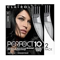 Clairol Nice‘n Easy Perfect 10 Permanent Hair Dye, 2 Black Hair Color, Pack of 2