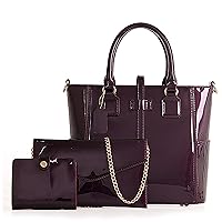 Women's Leather Bag Women Shoulder Bags Vintage Casual Tote Large Capacity Women's Handbag 3-piece Set