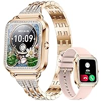 Smart Watch for Women(Answer/Make Call), Fitness Tracker Waterproof Smartwatch for Android iPhone Compatible, Women's Smart Watch with Blood Pressure Heart Rate Sleep Monitor (Pink)