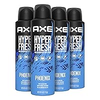 AXE Phoenix Deodorant Spray 48 Hour Odor Protection Crushed Mint and Rosemary Deodorant without Aluminum and without Residue, 4 Ounce (Pack of 4)