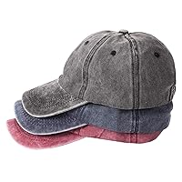 MNXA 3 Pack Washed Plain Retro Adjustable Sunfather Baseball Cap Gift for Men Women Unstructured Cotton