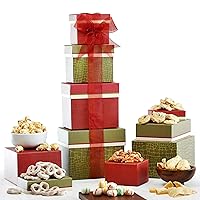 Broadway Basketeers 4 Box Gourmet Food | Tower Snacks | for Women, Men, Families, College – Delivery for Holidays, Appreciation, Thank You, Christmas, Corporate, Get Well Soon Care Package