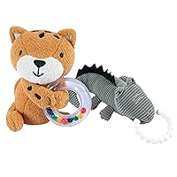 Gerber Baby 2-Pack Rattle Toy & Teether Set, Cheetah and Croc, One Size