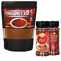 EZ THAI Chili Flake 1.76oz Refill with 5X Spice Chili Flakes 7oz Bundle Set Seasoning Blend for a Fiery and Flavorful Culinary Experience