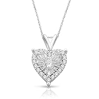 Natalia Drake 1/4 Cttw Heart Shaped Diamond Jewelry Earrings for Women or Womens Necklace in 925 Sterling Silver