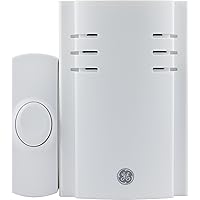 GE Wireless Plug-In Door Chime with One Push Button (2 Pack), 19298