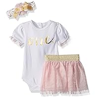 Baby Aspen baby girls My First Birthday 3 Piece Tutu Outfit Big Dreamzzz Costumes, Pink/White, Small US