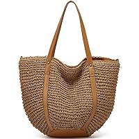 Straw Bags for Women Summer Beach Woven Tote Hobo Handbag Casual Straw Shoulder Bags for Travel Vocation