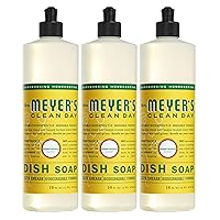 MRS. MEYER'S CLEAN DAY Liquid Dish Soap, Biodegradable Formula, Honeysuckle, 16 fl. oz - Pack of 3