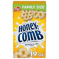 Post Honeycomb Cereal, Honey Flavored Sweetened Corn and Oat Cereal, 19 OZ Box