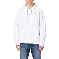 Calvin Klein Elegant White Hooded Sweatshirt with Logo Men's Print