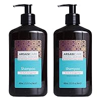 Arganicare Shampoo for Dry & Damaged Hair Enriched with Organic Moroccan Argan Oil and Shea Butter. 13.5 fl. Oz.- 2 Pack