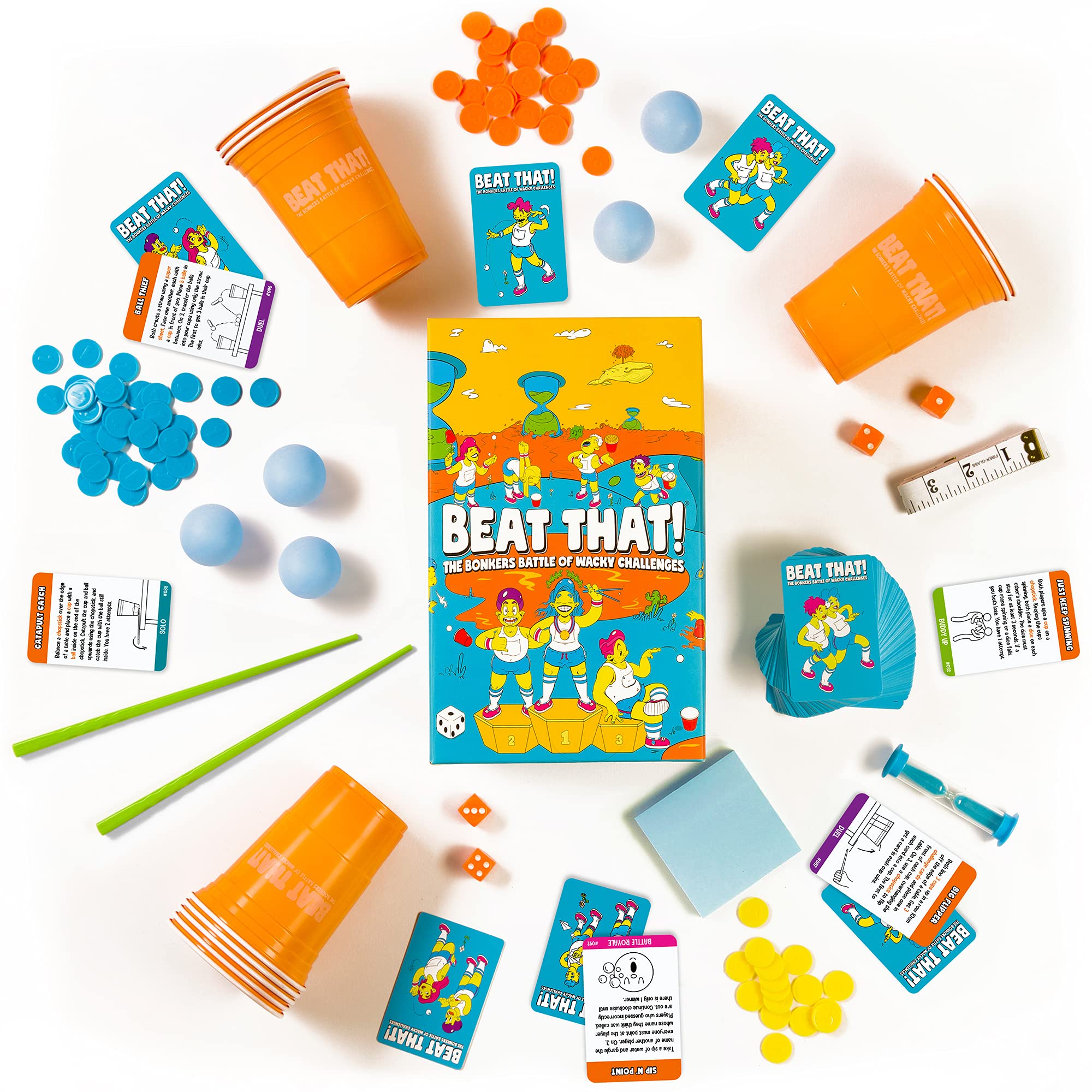 Beat That! The Bonkers Battle of Wacky Challenges - Party Games, Family Games, Board Games for Adults, Family Board Games for Kids and Adults, Kids Games, Family Card Games for Adults, Board Game
