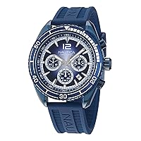 Nautica Men's NAPKBF304 Key Biscane Vintage Blue Silicone Strap Watch