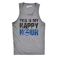 This is My Happy Hour Tank Top Funny Fitness Workout Drinking Sleeveless Tee