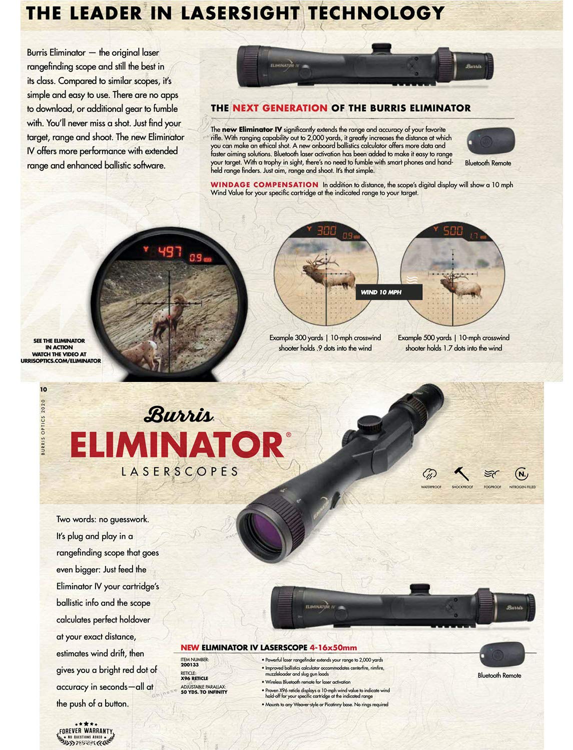 Burris Eliminator 4-16x50mm Laser Rangefinding Scope with Ballistic Calculator