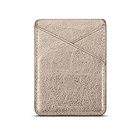 Arlgseln Cell Phone Card Holder, Multi-functional Ultra Slim Adhesive Purse ID/Credit Card Slots Wallet Pocket Sleeve Stick on iPhone/Samsung Galaxy/Smartphone/Tablet Case (Gold)
