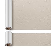 ILOFRI Self Adhesive Leather Repair Tape 3x60'' Bundle with 17x60'' Large Leather Repair Patch for Couches, Furniture, Car Seat, Boat Seat, Sofa, Vinyl Upholstery - Ivory