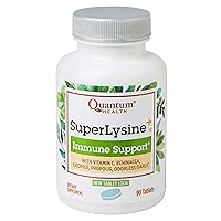 SuperLysine+ Advanced Formula Immune Support Supplement Lysine 1500 mg, Vitamin C Echinacea Licorice Bee Propolis & Odorless Garlic Daily Wellness Blend for Women & Men - 90 Tablets