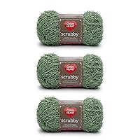 Red Heart Scrubby Green Tea Yarn - 3 Pack of 100g/3.5oz - Polyester - 4 Medium (Worsted) - 92 Yards - Knitting/Crochet